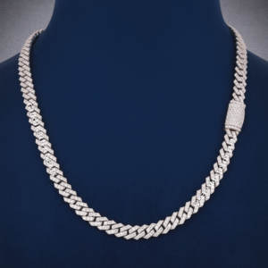 Chaîne cubaine de luxe à la mode Miami 925 bijoux de mode en argent Sterling colliers Moissanite diamant pour unisexe - Product Image 1