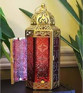 Farol Marroquí de Hierro Hecho a Mano, Ecológico y Duradero, con Portavelas Colgante para Decoración del Hogar y Eventos Navideños - Product Image 6