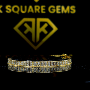 Brazalete de Hip Hop de 17cm, pulseras de cadena cubana de diamantes blancos sintéticos de plata, joyería de oro macizo de 18 quilates, pulseras Ice Out - Product Image 4