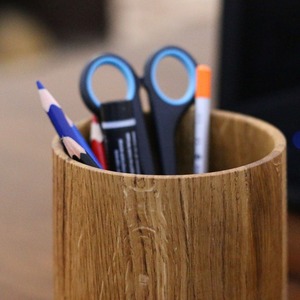 Portalápices de madera hecho a mano, organizador de escritorio hecho a mano, portalápices de madera de Crescent Crafts - Product Image 3