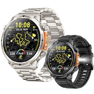 สมาร์ทวอทช์ MK100 หน้าจอ AMOLED 1.7 นิ้ว ตัวเรือนโลหะ สายยาง GPS ระบบระบุตำแหน่ง Beidou วัดอัตราการเต้นของหัวใจ เครื่องนับก้าว ตรวจจับการนอนหลับ สำหรับทุกเพศ - Product Image 2