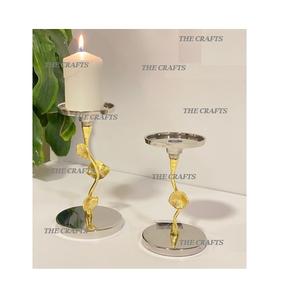 Portavelas de diseño maravilloso, portavelas de aluminio hecho a mano de Color dorado para uso en fiestas de bodas y eventos - Product Image 4