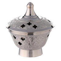 Quemador de Incienso de Metal de Latón de Lujo con Recubrimiento Plateado, Aroma a Lavanda y Té, Fragancia de Sándalo para Ambientador, Maceta Decorativa
