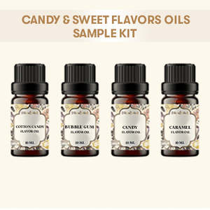 Kit d'échantillons d'huiles liquides 100% naturelles aux saveurs de bonbons et de sucreries, 10 ml chacun - Ingrédients de décoration pour pâtisserie HP Valia - Product Image 2