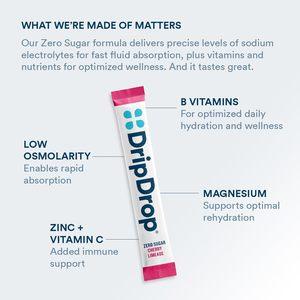 DripDrop - Paquetes de Hidratación Sin Azúcar, Mezcla de Bebida con Electrolitos, Sabor Cereza, Limonada Cítrica, Naranja, Fresa, 16 Sobres - Product Image 2