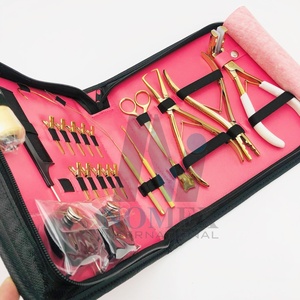 Professional Nomex International Hair Extension Tools Kit Gold Surgical Grade Stainless Steel Clamp <b>Plier</b> Tape <b>Plier</b> 10 <b>Set</b> - Product Image 6