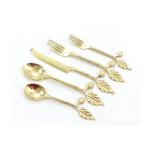 Couverts en acier inoxydable plaqué couleur argent couverts salle à manger cuisine maison Restaurant utilisation ensemble de 5 fourchette couteau cuillère poignées rondes - Product Image 6