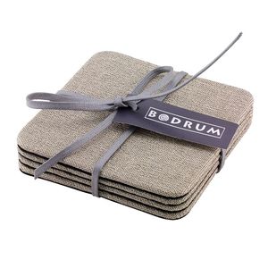 Posavasos de lino elegante de tela suave con estampado de flores medias de Color blanco para el hogar, posavasos de mesa de restaurante - Product Image 4