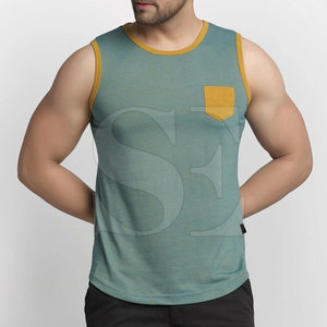 Débardeur d'entraînement décontracté pour hommes en tissu tricoté respirant Meilleur haut de gymnastique uni en gros - Product Image 1