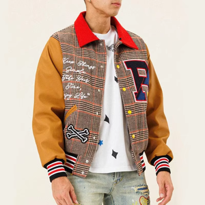 Nueva chaqueta de béisbol Varsity Premium 2025 para hombre, chaqueta con letras de manga de cuero personalizada para invierno, servicio OEM/ODM aceptable - Product Image 3