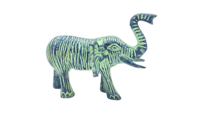 Ensemble de 2 figurines d'éléphants de designer, style Art déco, en métal argenté et doré, objet décoratif à prix avantageux - Product Image 5