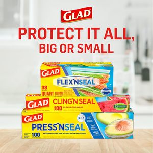 Glad Cling ‘N Seal <b>Plastic</b> Food <b>Wrap</b>, 200 Square Foot Roll, Pack of 12 - Product Image 3
