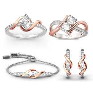 Conjunto de Joyería Fina Jeulia, un Encuentro con Mí Misma, Plata de Ley Bicolor - Product Image 1
