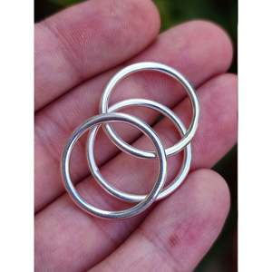 Handmade 925 Sterling Silver Minimalist Stacking <b>Ring</b> Bands Dainty Stackable <b>Plain</b> <b>Ring</b> Sets with Inlay Gift for the Minimalists - Product Image 3