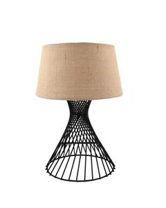 Fil de fer pilier blanc tissu abat-jour haut lampe moderne noir poudre enduit décoratif salon lampes élégantes lampes décoration - Product Image 3