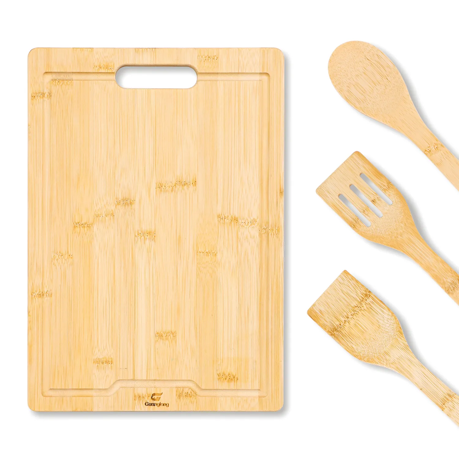 Gll accessori da cucina Set tagliere di bambù tagliere Set con utensile 4 pezzi di bambù utensili da cucina con supporto
