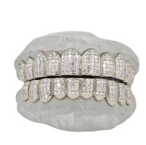 Fournisseur direct d'usine, grillz en or rhodié S925/morganite pour artistes, influenceurs, style hip-hop, bling supplémentaire - Product Image 2