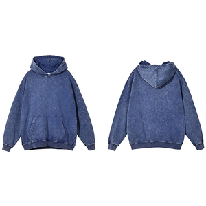 Sudadera con Capucha Oversize de Felpa Sólida con Lavado Ácido, Personalizada, 100% Algodón, con Estampado Serigrafiado para Invierno - Product Image 1