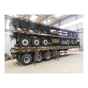 Remolque de Plataforma Plana de 12m a Buen Precio, Semirremolque de Plataforma Plana para Carga, Semirremolque Portacontenedores de 3 Ejes - Product Image 5