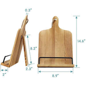 Soporte de exhibición de menú de madera para restaurantes, soporte de libro ajustable para libros de texto, soporte para libros de cocina - Product Image 4