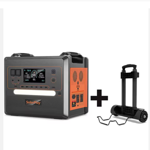 เครื่องกำเนิดไฟฟ้ากลางแจ้ง 100% พลังงาน Q2402M กำลังไฟ 2400 วัตต์ สถานีพกพา แผงโซลาร์เซลล์พับได้ 200 วัตต์ พร้อมรถเข็นสำหรับรถบ้านและแคมป์ปิ้ง - Product Image 1