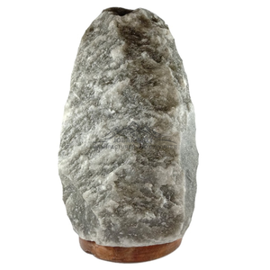 Storm Grey Carved Himalayan Salt <b>Lamp</b> Handmade Eco-Friendly Premium Quality Night Light Wooden Polished Base 100% Natural Love - Product Image 2