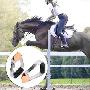 Estribos de aluminio para caballos, sillín occidental, chanclos ligeros, estribos de seguridad, alfombrilla antideslizante de goma para pies, equipo de tachuela ecuestre - Product Image 3