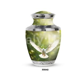 โกศอลูมิเนียมสีขาวสำหรับใส่เถ้ากระดูกผู้ใหญ่สำหรับตกแต่งโกศขนาดใหญ่พร้อมถุงกำมะหยี่ - Product Image 4