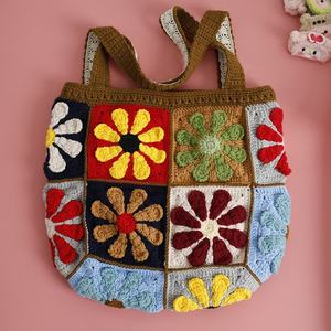 Bolso de Hombro Tejido a Mano para Mujer, Hilo de Algodón Puro, Accesorio de Moda - Product Image 4