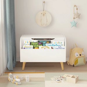 Armoire moderne en plastique pour enfants avec couvercle rabattable, étagère de rangement pour chambre, salon, bureau à domicile - Product Image 2