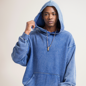 Vente en gros de sweats à capuche en coton de haute qualité pour hommes sweat-shirt de couverture surdimensionnée 350 gsm différentes couleurs sweat à capuche lavé à l'acide - Product Image 5