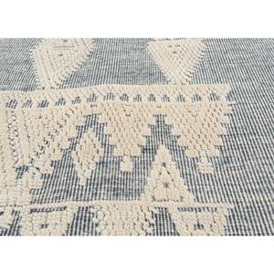 Alfombras de Lana Anudadas a Mano con Diseño Geométrico Azul Zuri, 9x12, Rectangulares, para Pasillo, Sala de Estar, Decoración del Hogar y del Automóvil - Product Image 3