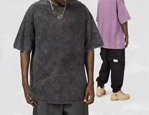 Camiseta de 100% algodón con lavado ácido pesado para hombre, diseño Vintage de lujo, estilo Formal de talla grande, camiseta en blanco perfecta de gran tamaño - Product Image 4