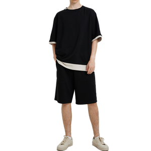 Conjunto de pantalones cortos de verano de lujo personalizado para hombre, ropa de calle informal para hombre, conjunto de dos piezas, pantalones cortos, camiseta y conjunto de pantalones cortos para hombre - Product Image 1