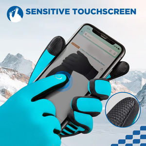 Guantes para correr de alto agarre para hombres, cálidos, de poliéster, resistentes al agua, entrenamiento al aire libre, ajuste térmico cómodo, guantes para correr para hombres - Product Image 6