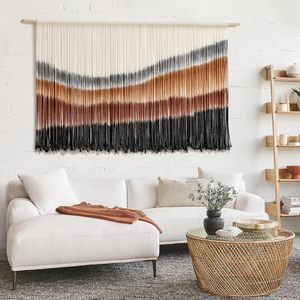 Extra Large Boho Chic Macramé Tenture Murale 57 W X 35 L Tapisserie Métallique Tie Dye Faite à la Main pour Salon Chambre Décorations Maison - Product Image 4