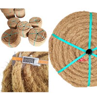 Venta caliente Ecológico 100% Fibra de coco natural COIR CUERDA HILO Bio-Degradable ISO Certificado Longitud personalizada Red de jardín