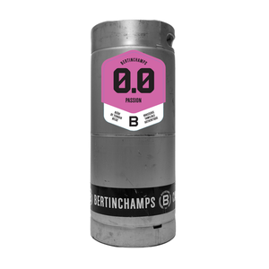 Authentique fût de bière pression Bertinchamps Passion de 20L 0% alcool brasserie locale infusion de fruits d'été emballage de bouteille de 330ml - Product Image 1