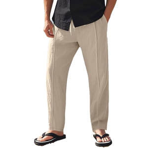 Pantalones informales rectos de secado rápido de verano para hombre, pantalones acampanados drapeados con cordón elástico en la cintura, diseño ligero - Product Image 3