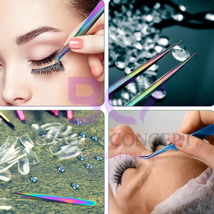 3Pcs Eyelash Extension Tweezers Set Straight and Curved Grafted Durable Easy to Use Multi Functional Eyelash Grafted Tweezers - Product Image 4