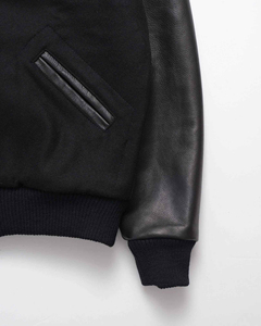 Veste de baseball en laine personnalisée avec broderie en chenille, vêtements décontractés, lettres, manches en cuir véritable, veste originale - Product Image 3