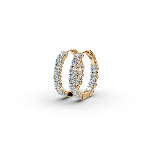Boucles d'oreilles créoles minimalistes en diamant de culture en laboratoire - Product Image 1
