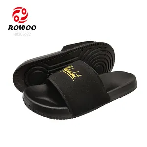 Black gold logo suede light luxury sandals women home trend preferred slippers