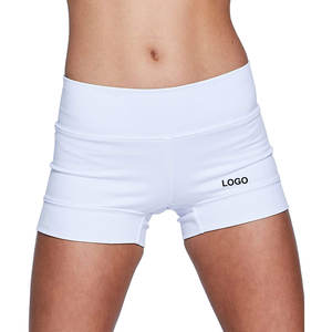 กางเกงขาสั้นเอวสูงสำหรับผู้หญิงกางเกงขาสั้นเล่นกีฬาวิ่งออกกำลังกายผ้าซักสไตล์สปอร์ตโลโก้ - Product Image 1
