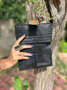 Cartera de cuero con pelo en piel oculta, cartera tallada a mano occidental, tarjetas de cuero talladas con herramientas Vintage, regalos de billetera en efectivo - Product Image 5