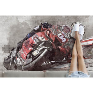 Tapis imprimé moto, tapis rouge, tapis pour chambre de garçon, tapis de voiture, tapis en velours de luxe - Product Image 4