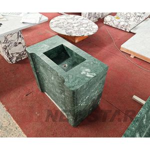 Newstar Modern Grand Antique Marmor Badezimmer Waschbecken Naturstein <span class=keywords><strong>Hand</strong></span> waschbecken Green Vanity Sink Marmor Badezimmers chrank - Product Image 5