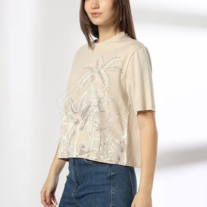 Nuevas camisetas de moda Logotipo de impresión personalizado Camiseta de algodón para mujer Vamos a ir a la fiesta Transpirable - Product Image 6