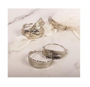 Ensemble de trois anneaux de serviette en aluminium couleur or en vrac pour accessoires de table de mariage Anneaux de serviette en métal de haute qualité - Product Image 5