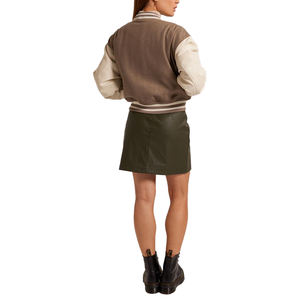 Vestes de baseball personnalisées de haute qualité pour femmes Vestes Letterman pour Offre Spéciale avec manches en cuir véritable pour femmes - Product Image 2